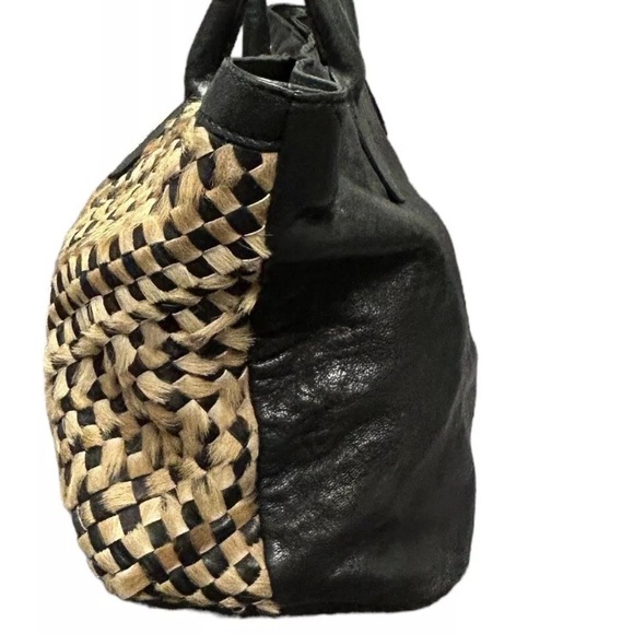 Roberto Pancani Firenze Handwoven Leather Tote Haircalf Mutton Made in Italy - Picture 4 of 11